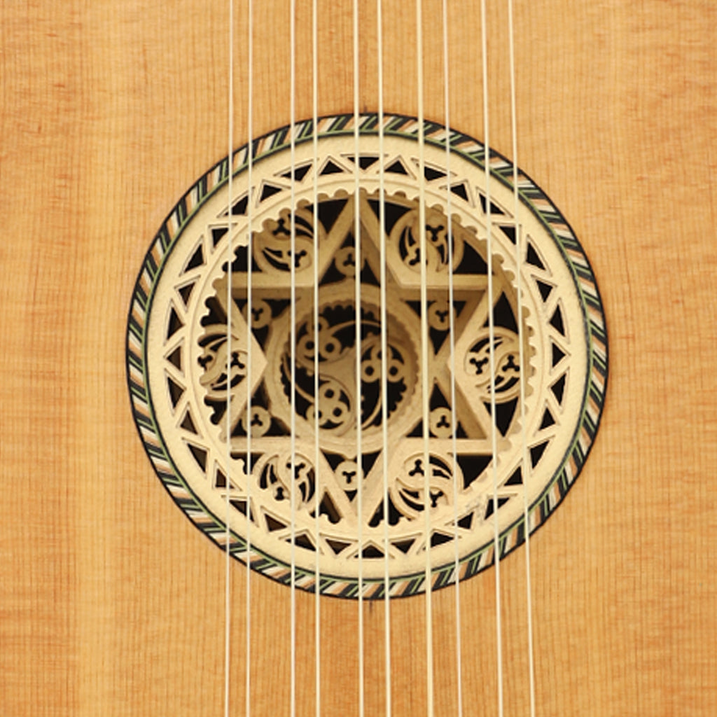 Heartland Sellas Baroque Guitar, 5 Course Left Hand Variegated Walnut Rosewood