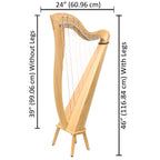 27 String McHugh Harp Round Back