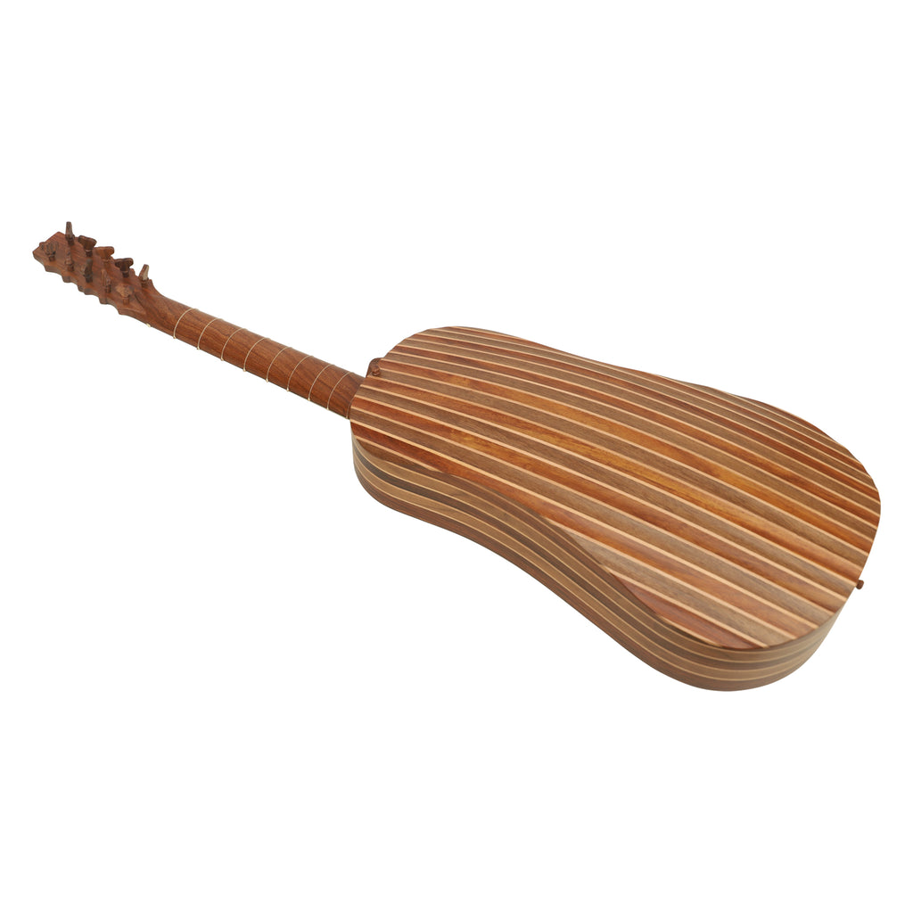 Heartland Sellas Baroque Guitar, 5 Course Left Hand Variegated Walnut Rosewood