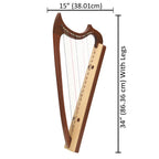 Muzikkon Gothic Harp 19 String Mahogany