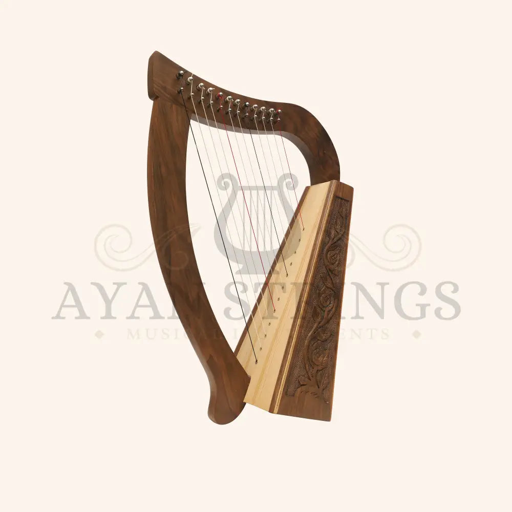 12 String O’Carolan Harp Celtic Harp - Walnut - Stringed Instruments