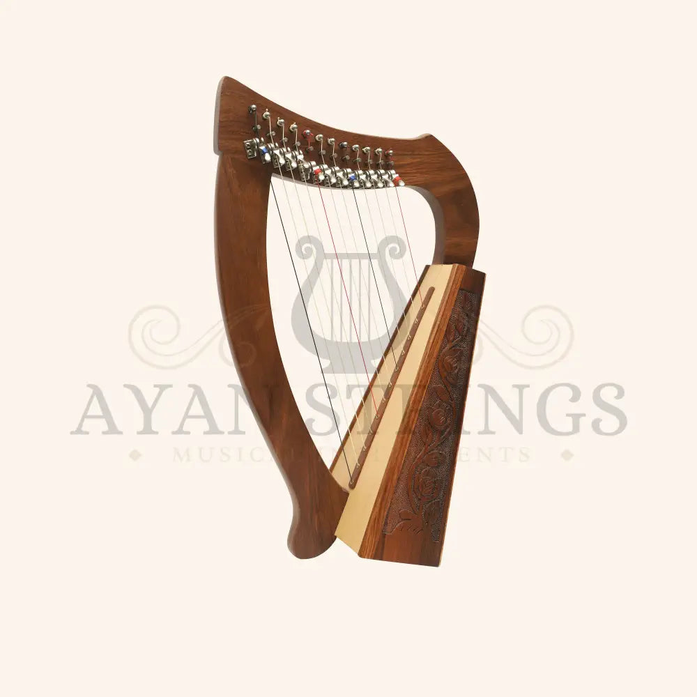 12 String O’Carolan Harp With Sharpening Levers - Rosewood - Stringed Instruments