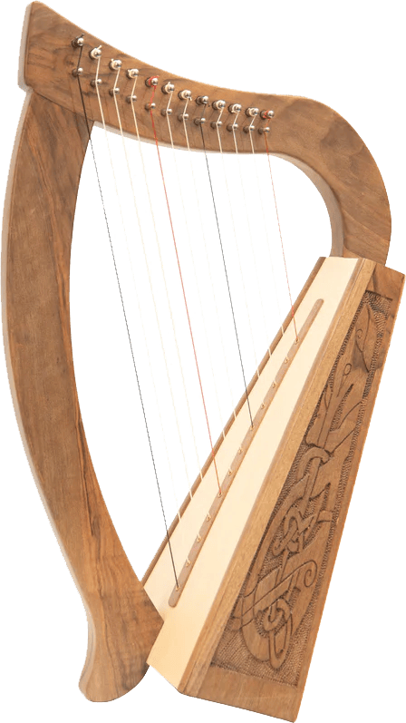 12 String O'Carolan Harp Celtic Dragon, Mini Celtic Harp