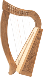 12 String O'Carolan Harp Celtic Dragon, Mini Celtic Harp