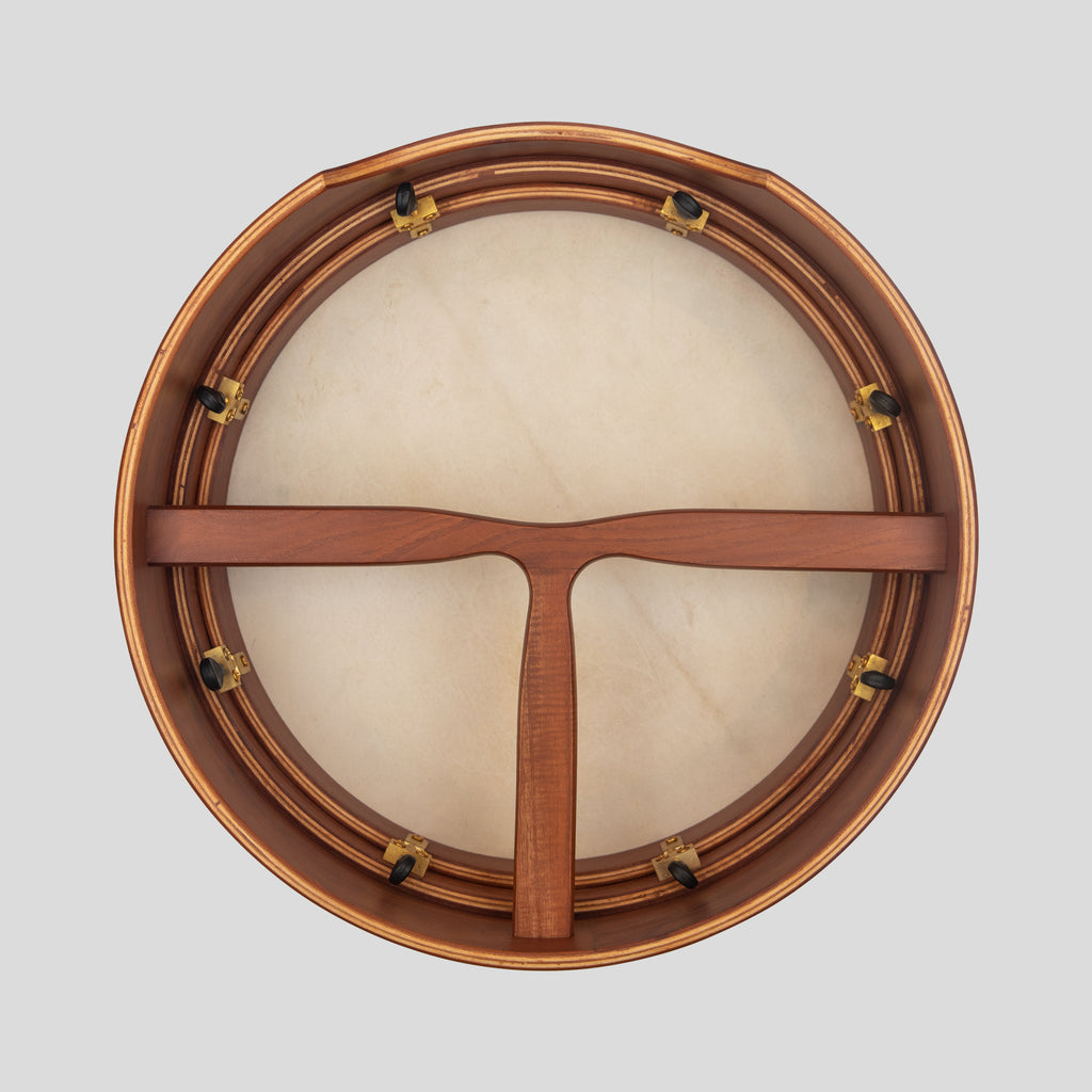 Muzikkon 16”x5" (40.5x12.5 Cm) Premium Celtic Irish Bodhran With Easy Tune System Deep Rim T- Bar & Taped Finish