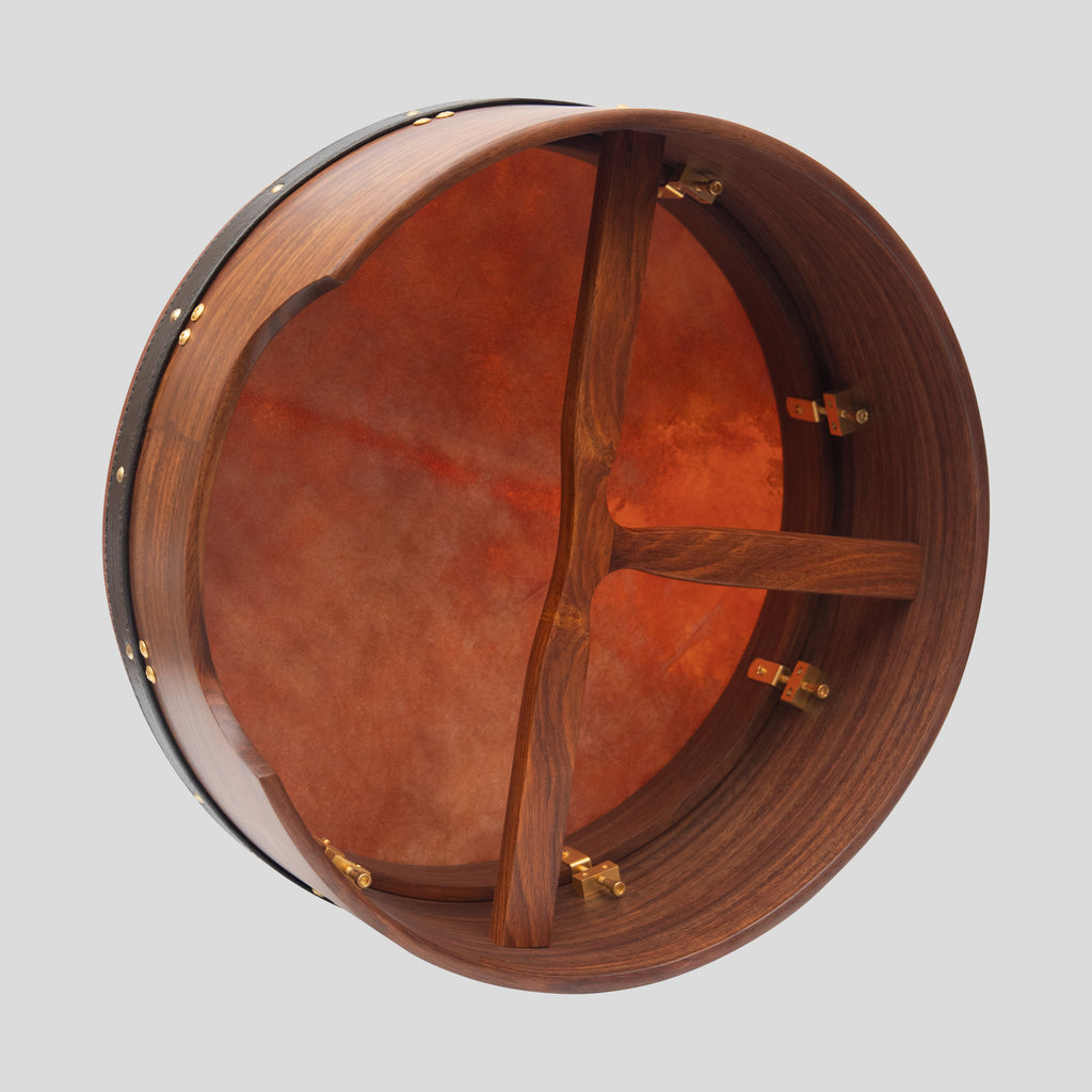 Muzikkon 16"X6" Heartland Tunable Deep Rim Bodhran Rosewood T-Bar Goat Skin