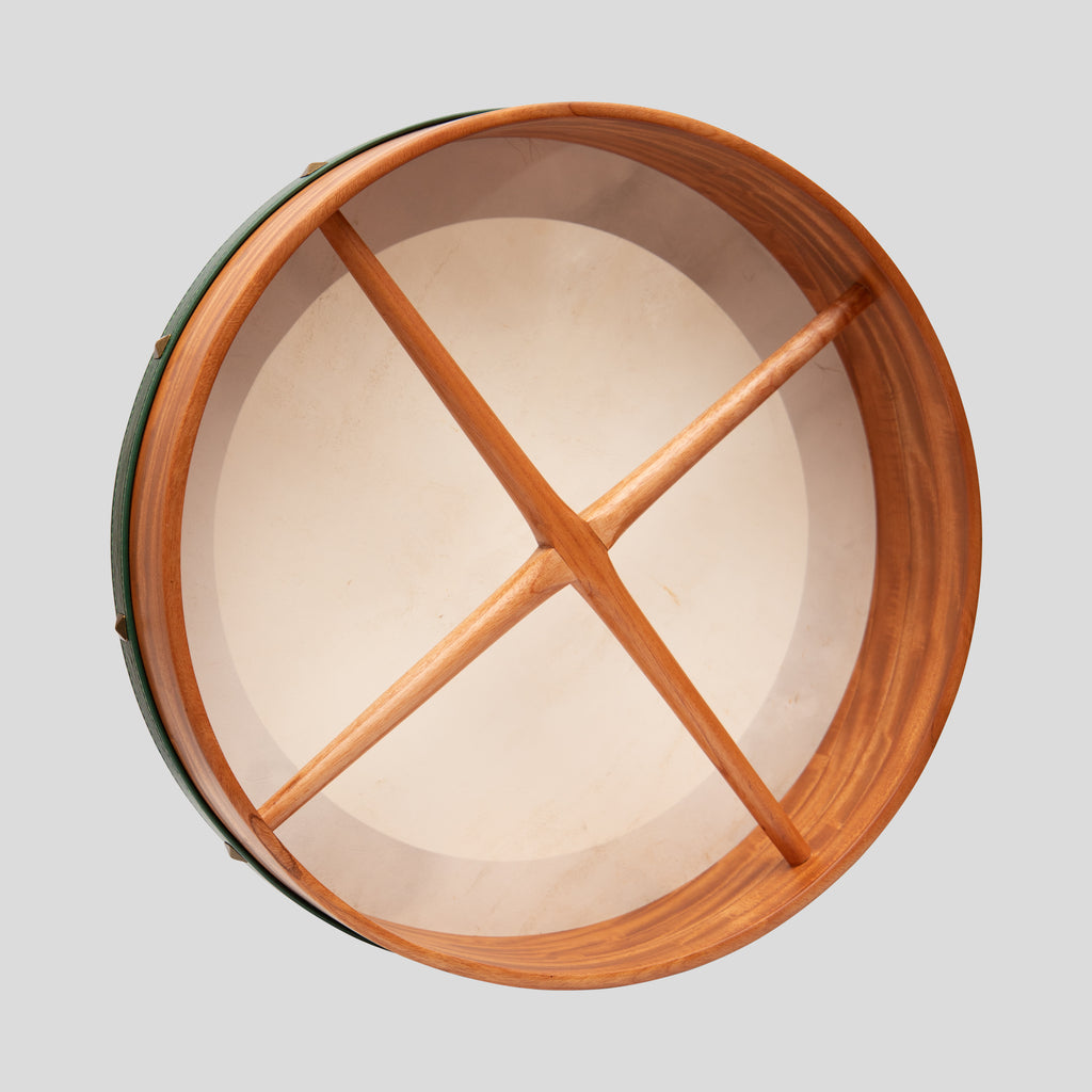 18"x4" (45.5x10 cm) Heartland Non Tunable Bodhran Red Cedar Cross Bar Tapped Deep Tune