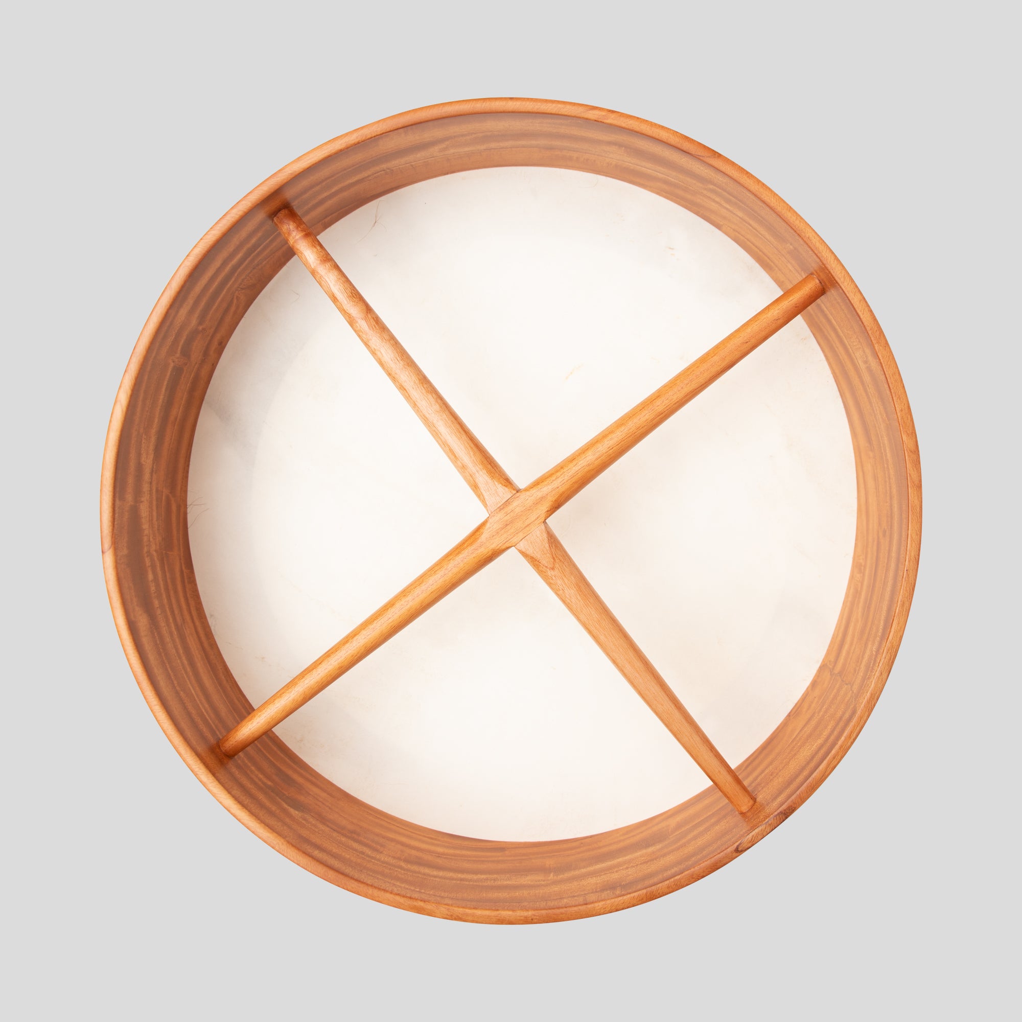 18"x4" (45.5x10 cm) Heartland Non Tunable Bodhran Red Cedar Cross Bar Tapped Deep Tune