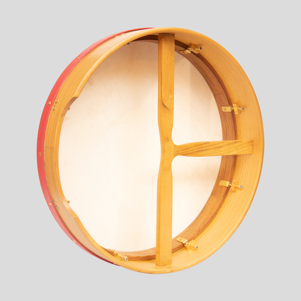 18"x4" (45.5x10 cm) Heartland Non Tunable Bodhran Red Cedar Cross Bar Tapped Deep Tune