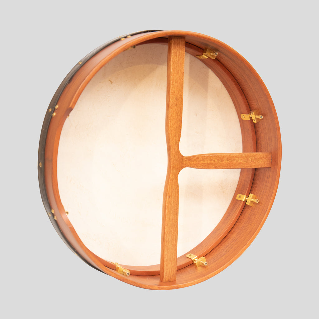 Muzikkon 18"X4" Heartland Tunable Irish Bodhran Drum with T-Bar & Taped Finish Deep Tune