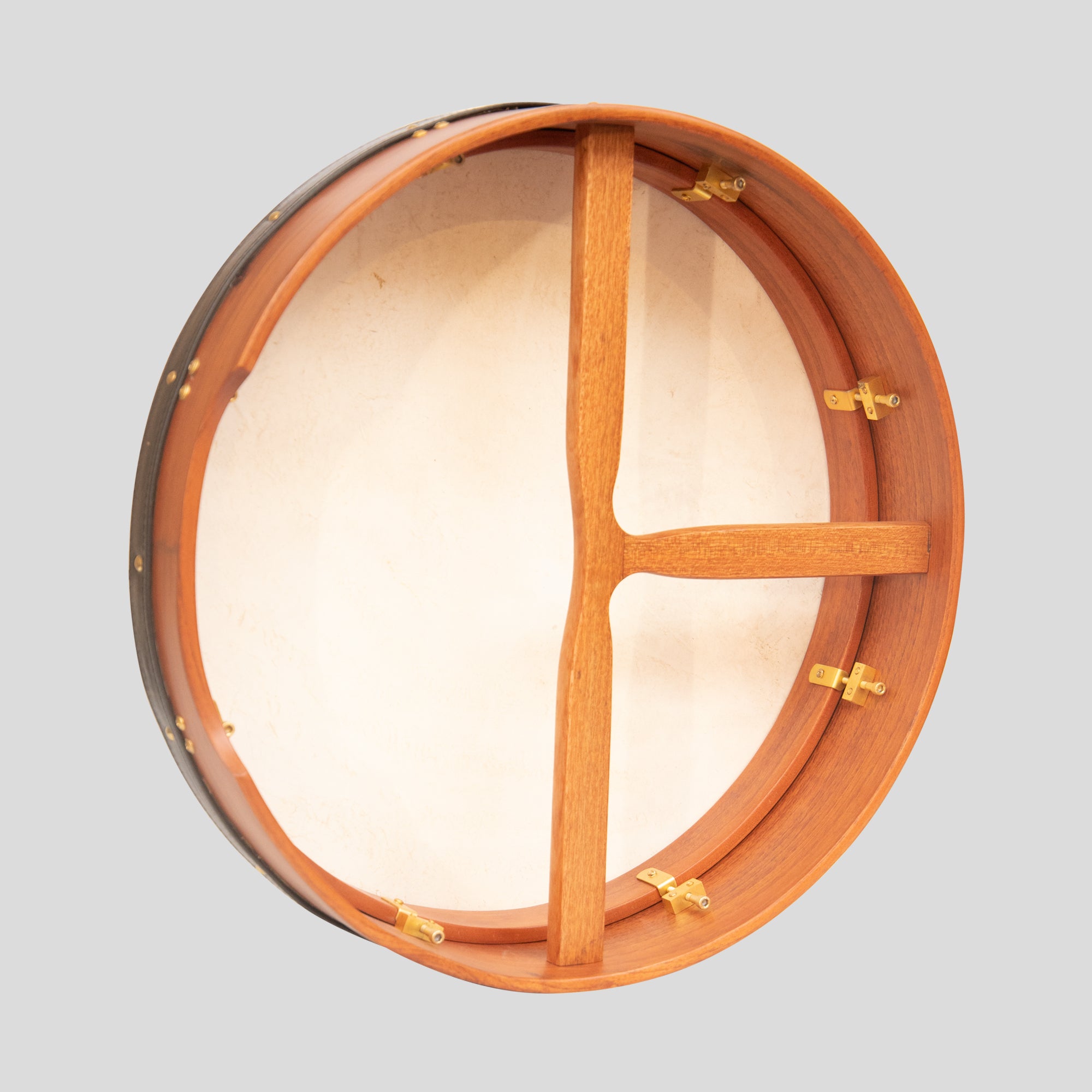 Muzikkon 18"X4" Heartland Tunable Irish Bodhran Drum with T-Bar & Taped Finish Deep Tune