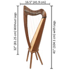 19 String Claddagh Harp