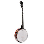 Heartland 5 String Irish Banjo Left Handed Player Series 24 Bracket with Closed Solid Back Sunburst Finish