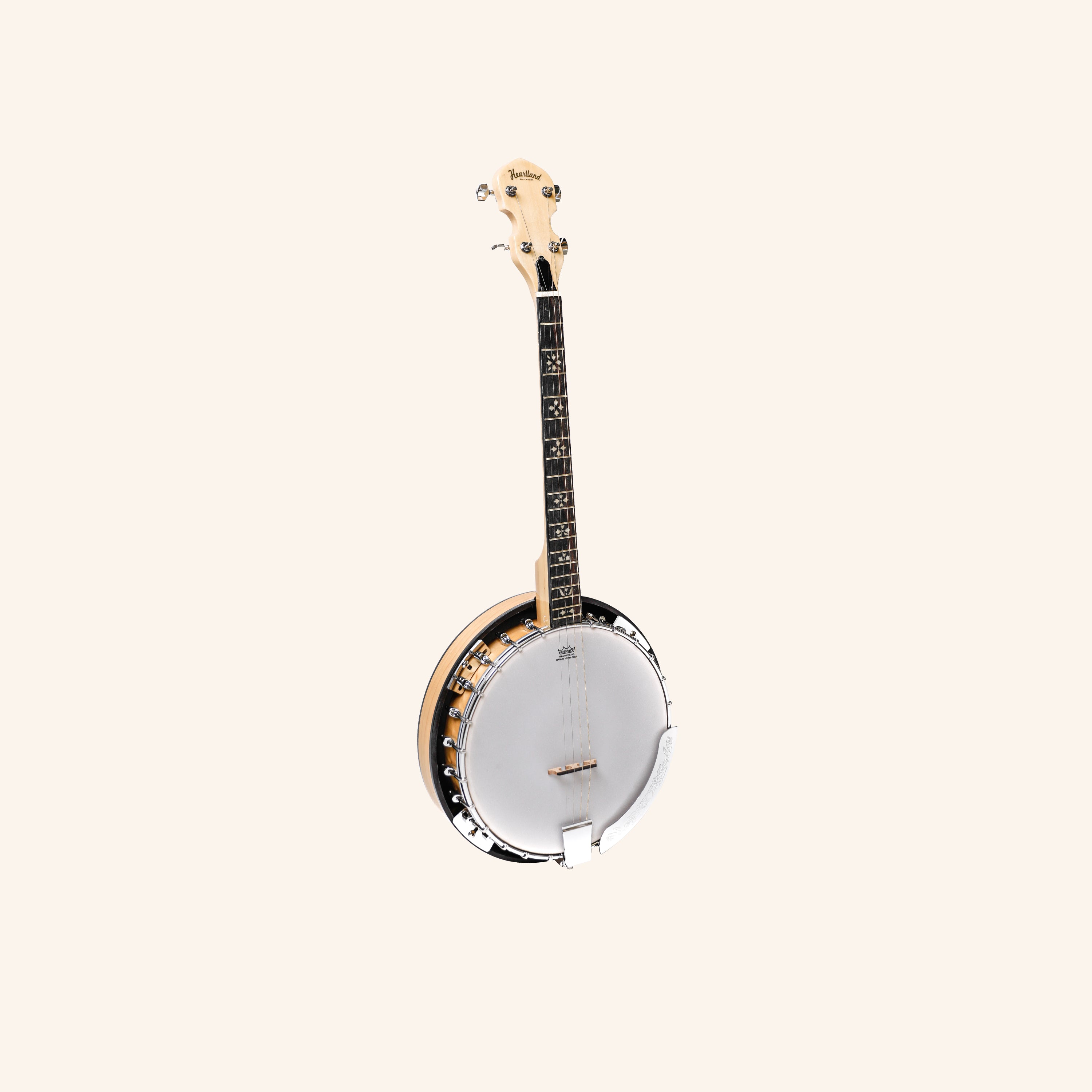 Heartland Deluxe Irish Tenor Banjo Left Handed 19 Frets 24 Bracket Closed Solid Back Maple Finish