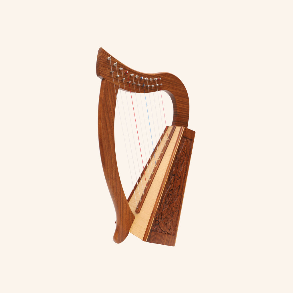 Muzikkon O'Carolan Harp, 11 String Rosewood Celtic Dragon