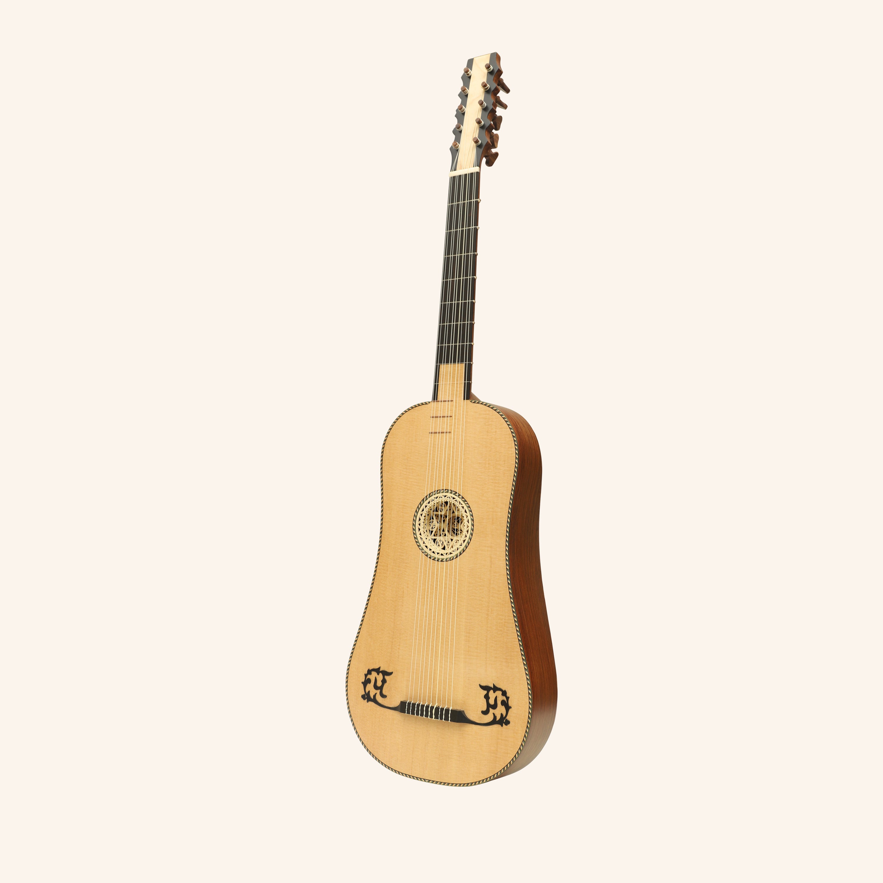 Heartland Sellas Baroque Guitar, 5 Course Left Hand Rosewood