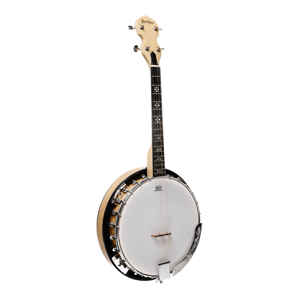 Heartland Deluxe Irish Tenor Banjo 17 Frets Left Handed 24 Bracket Closed Solid Back Maple Finish