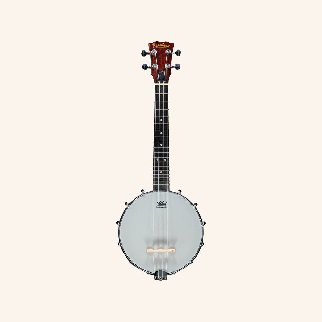 New Heartland Banjolele cu 4 corzi, ukulele banjo, 23 inch, lemn de mahon de concert