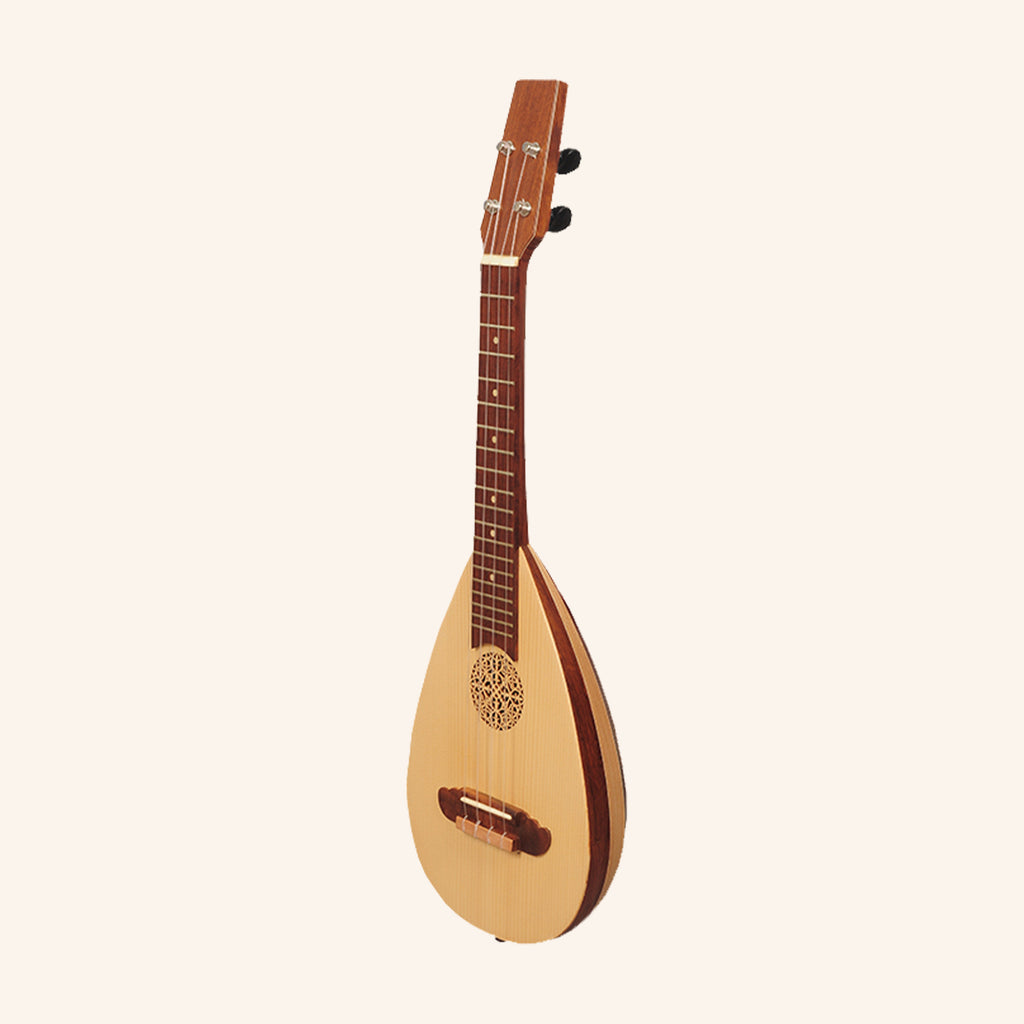 Heartland Baroque Ukulele, 4 String Baritone Variegated Rosewood And Lacewood