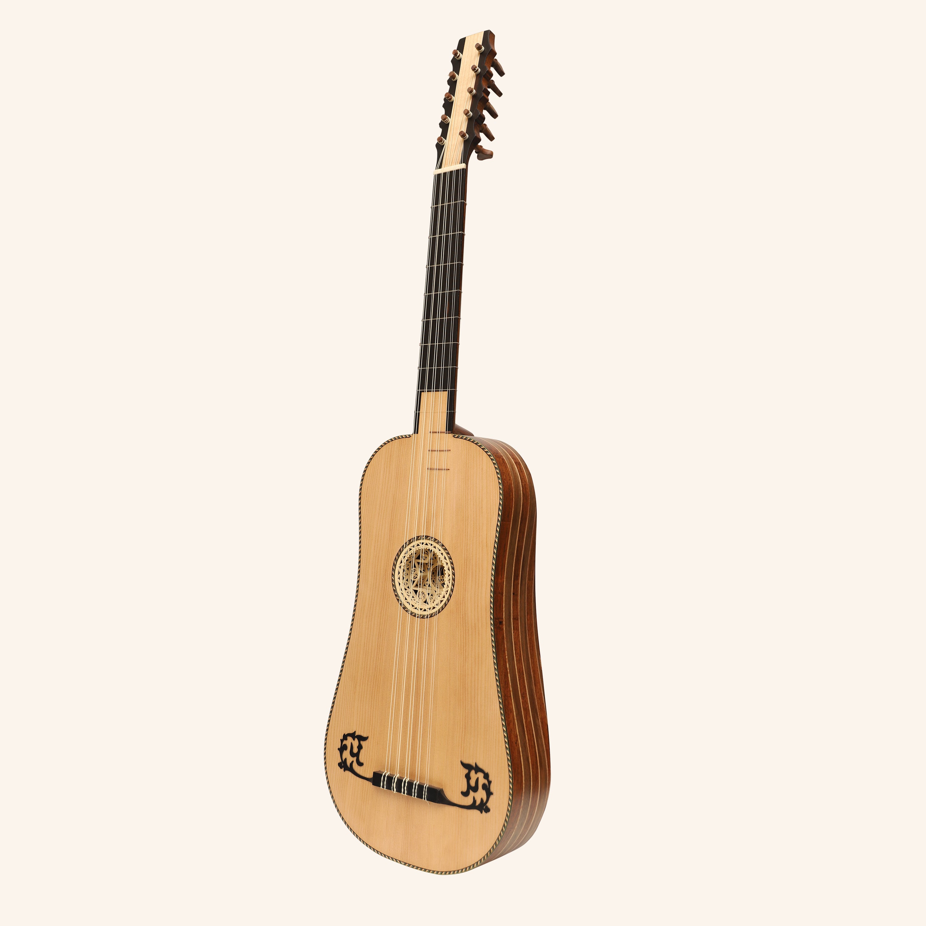 Heartland Sellas Baroque Guitar, 5 Course Variegated Walnut Rosewood