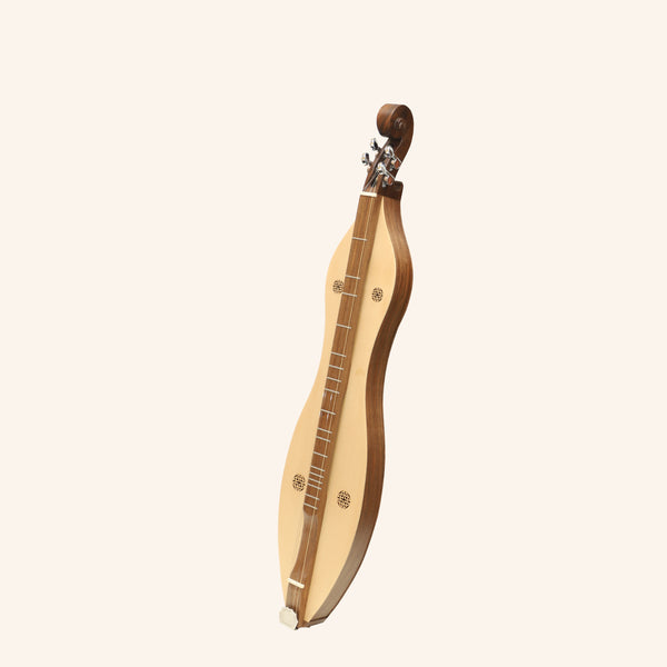 Mountain Dulcimer 4 String  Knotwork Scroll Walnut with Nickel Finish Hardware