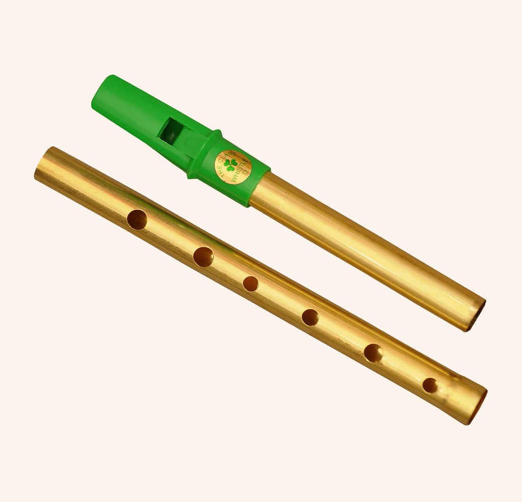 Clare Irish Tin Whistle 2 Part in D Brass Green