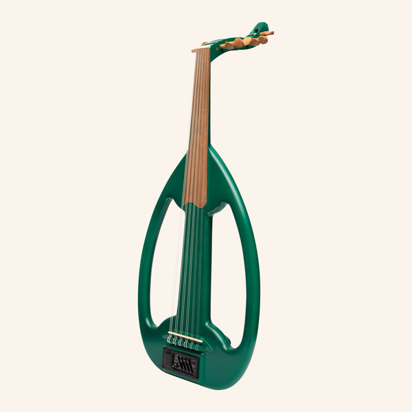 Muzikkon Electric Arabic Frame Oud With Pegs, Lacewood Green