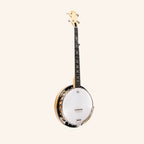 Heartland 5 String Deluxe Irish Banjo Left Handed 24 Bracket with Closed Solid Back Maple Finish