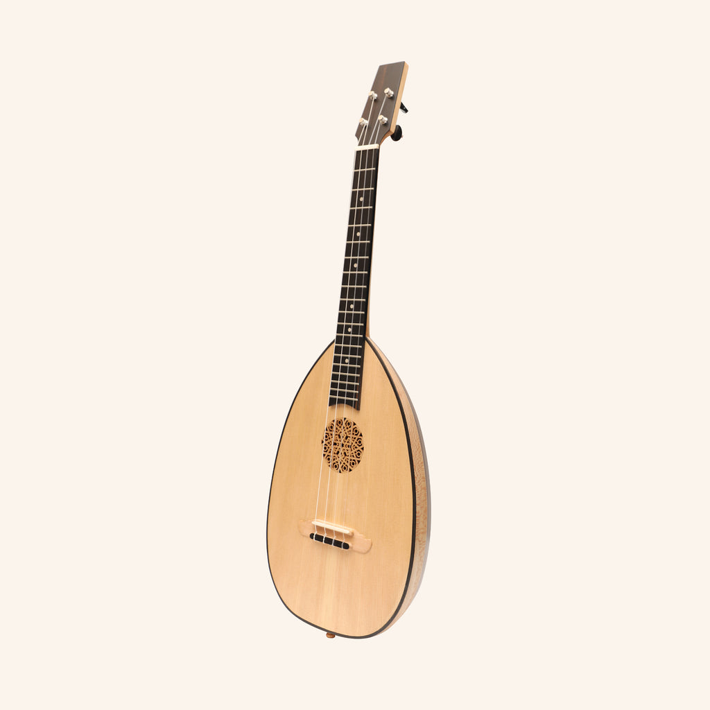 Heartland Baroque Ukulele, 4 String Baritone Variegated Walnut And Lacewood