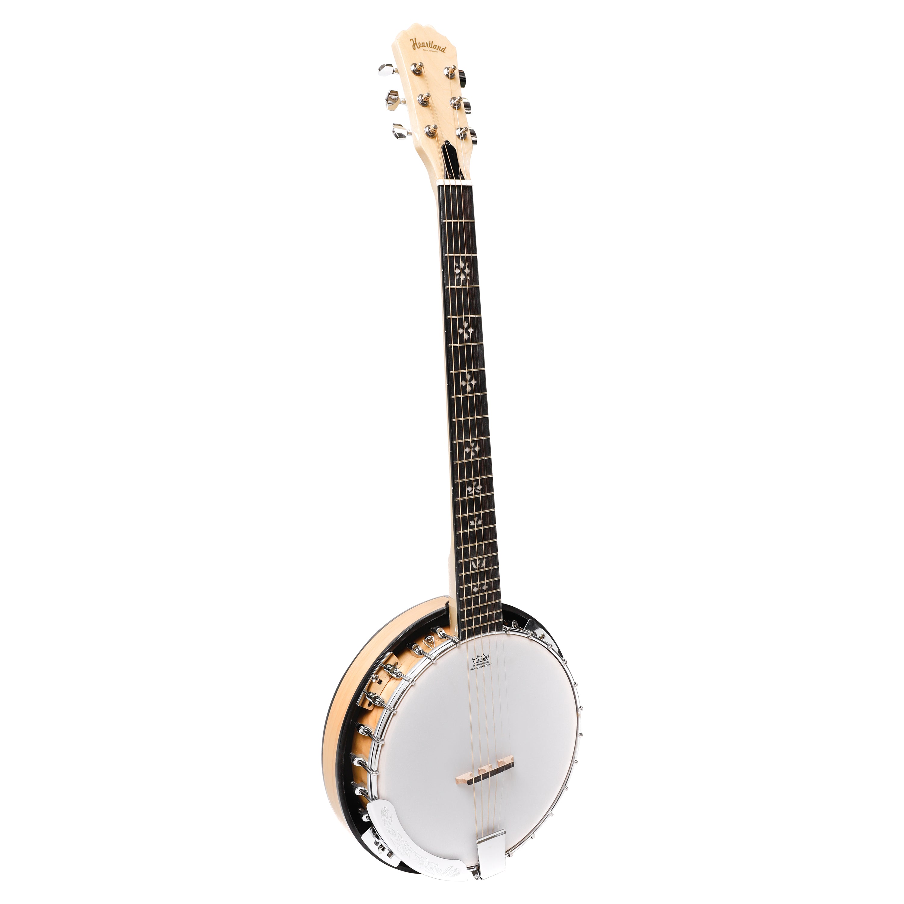Heartland 6 String Deluxe Irish Banjo 24 Bracket with Closed Solid Back Maple Finish