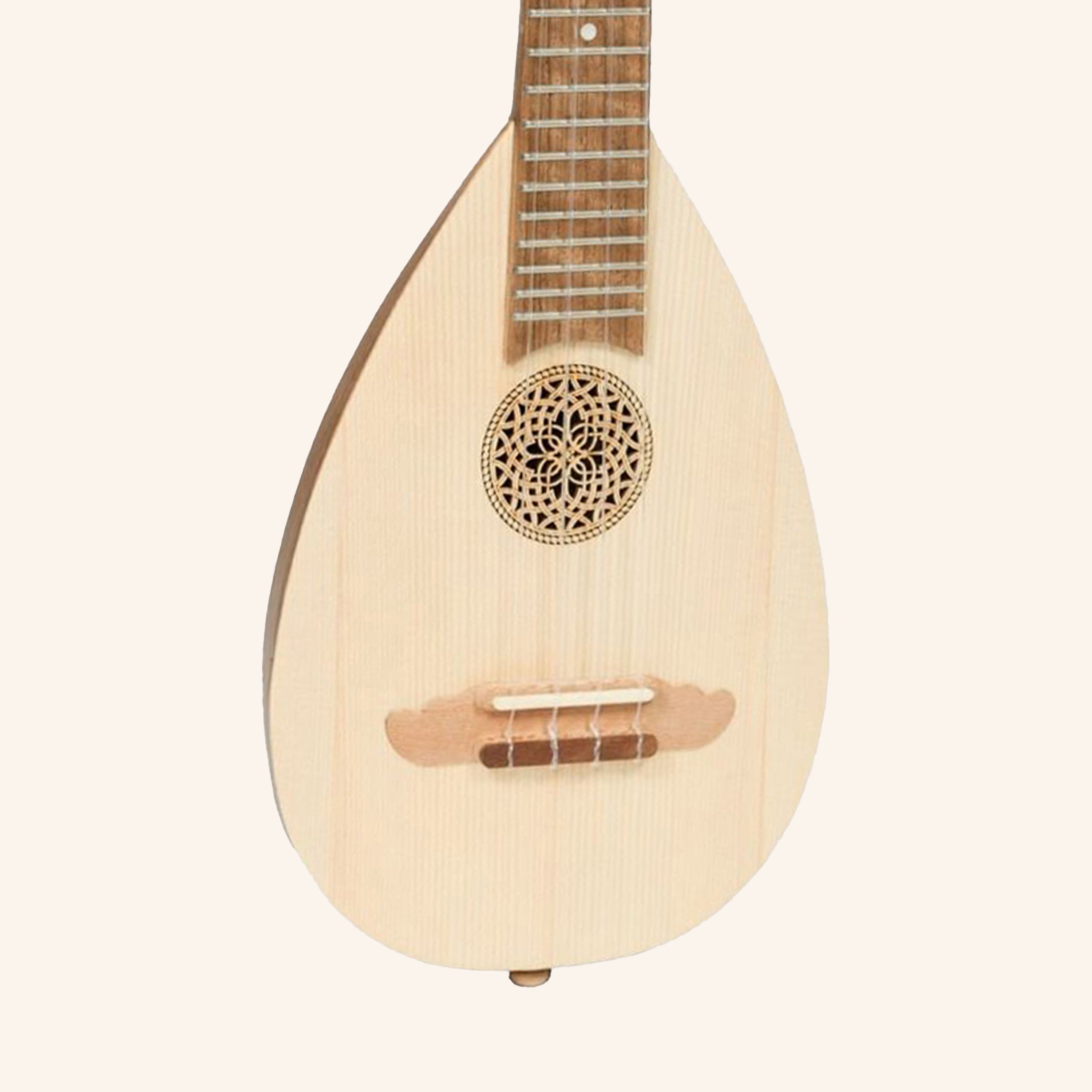 HEARTLAND BAROQUE UKULELE, 4 STRING SOPRANO VARIEGATED WALNUT AND LACEWOOD LEFT  HANDED