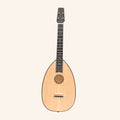 HEARTLAND BAROQUE UKULELE, 4 STRING BARITONE VARIEGATED WALNUT AND LACEWOOD LEFT HANDED