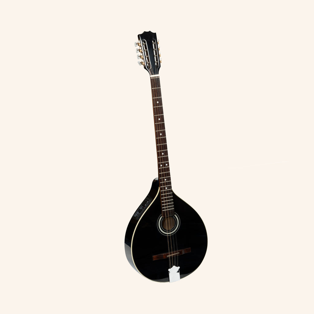 Traditional Irish Bouzouki With EQ, 8 Strings Black Gloss Maple Body with Spruce Top