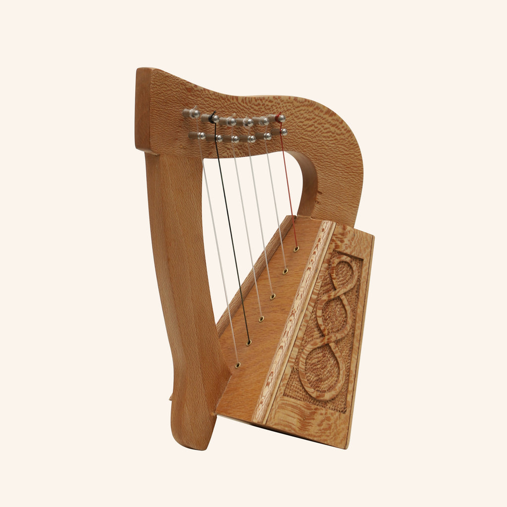 O'Carolan Harp, 6 String Lacewood Knotwork