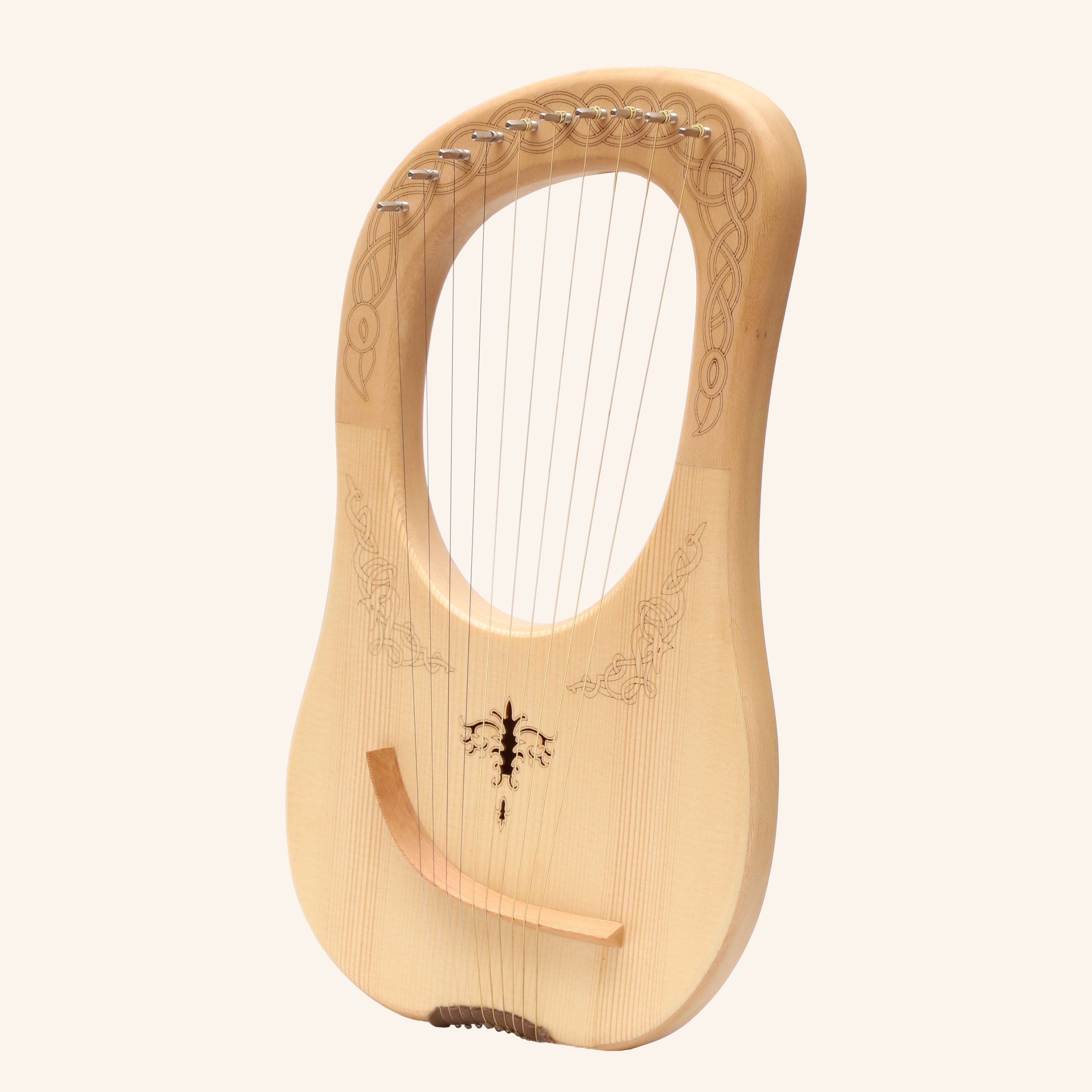Muzikkon Lyre Harp, 10 String Engraved