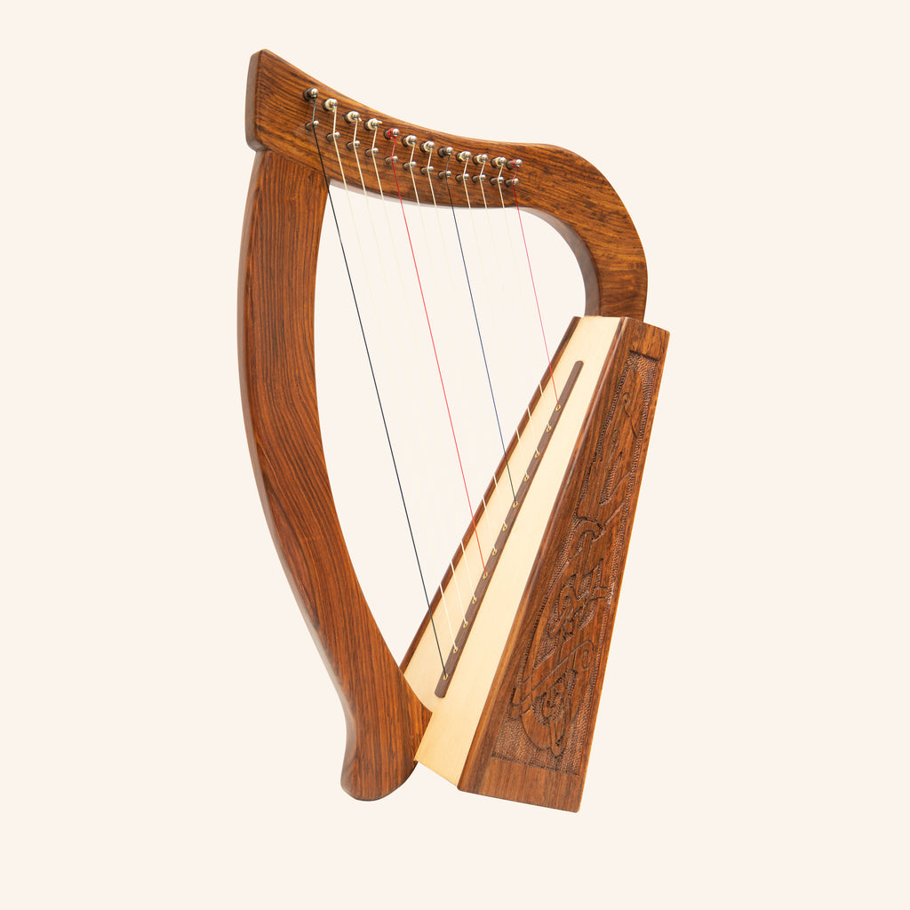 12 String O'Carolan Harp Celtic Dragon, Mini Celtic Harp