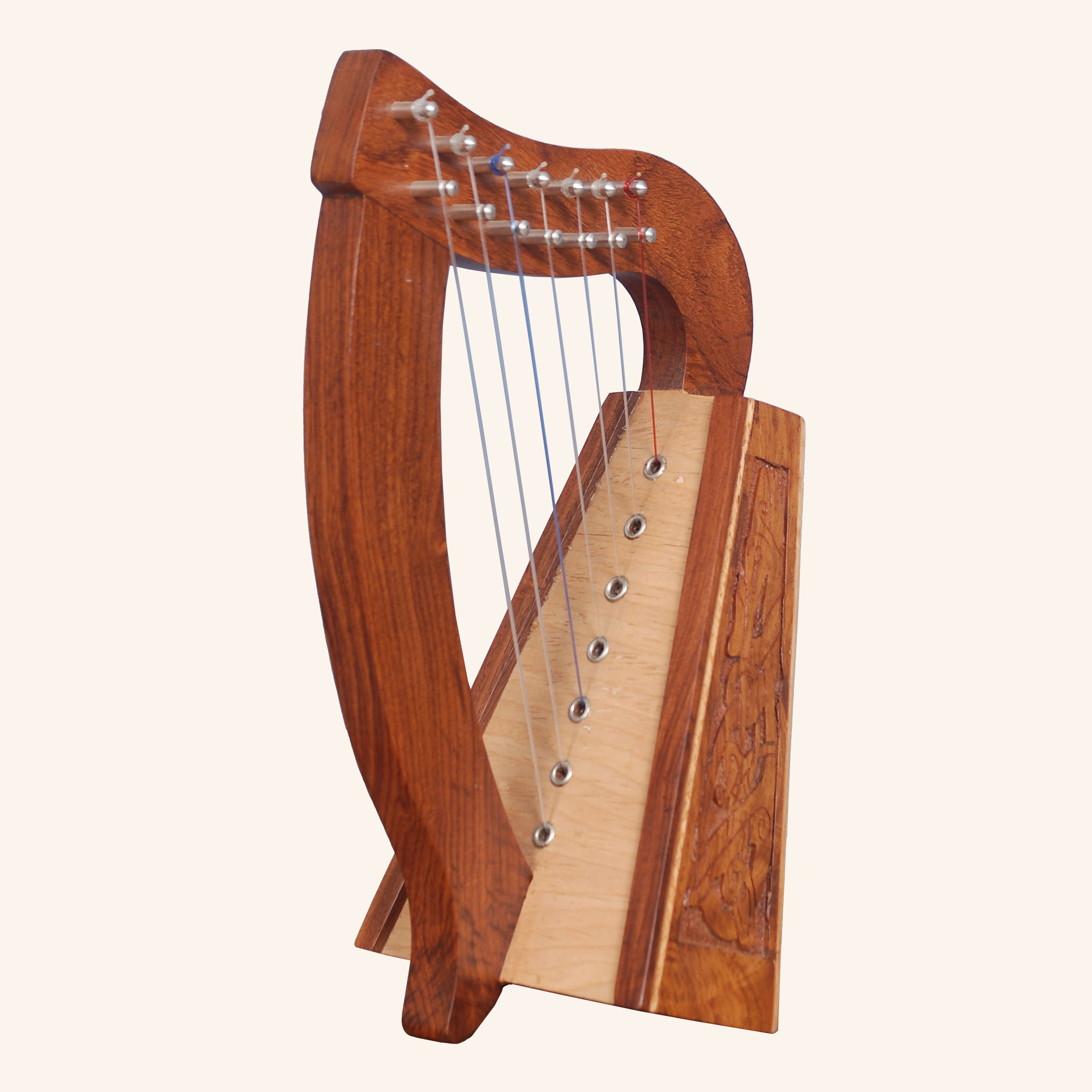 Muzikkon O'Carolan Harp, 7 String Rosewood Celtic Dragon