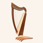 Double Strung harp 2- by 22-string Celtic Style harp, 22 Strings each Side with levers (44 Strings Total)