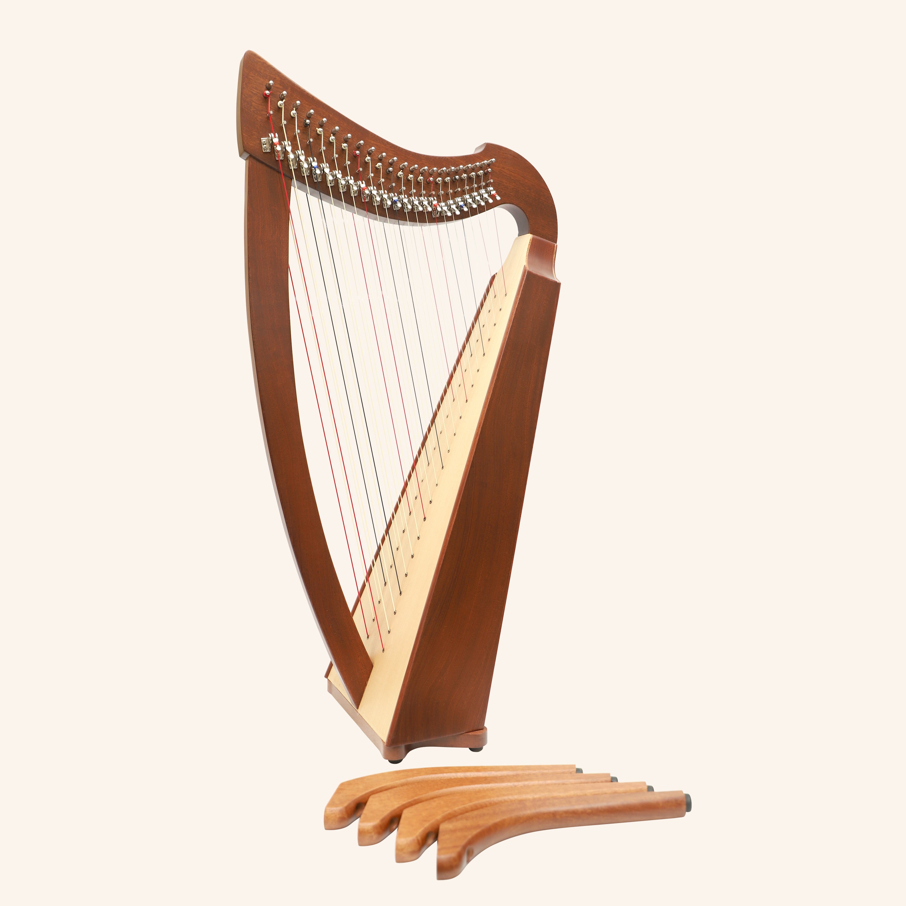 Double Strung harp 2- by 22-string Celtic Style harp, 22 Strings each Side with levers (44 Strings Total)