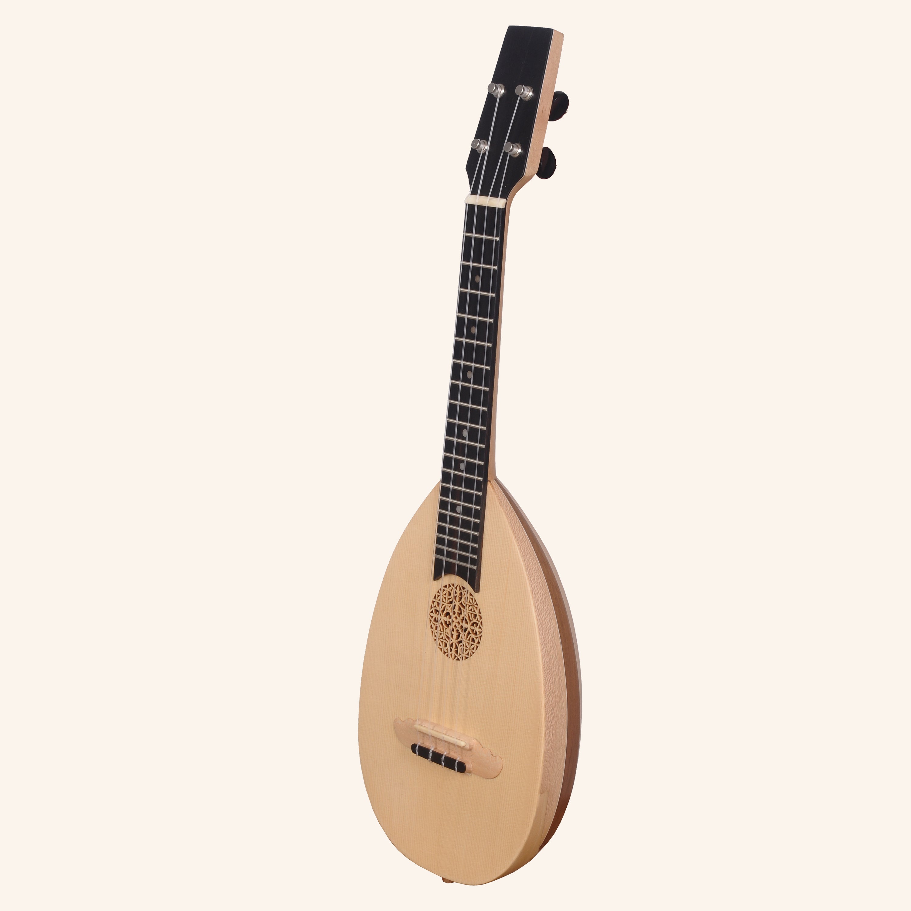 HEARTLAND BAROQUE UKULELE, 4 STRING CONCERT VARIEGATED WALNUT AND LACEWOOD LEFT HANDED