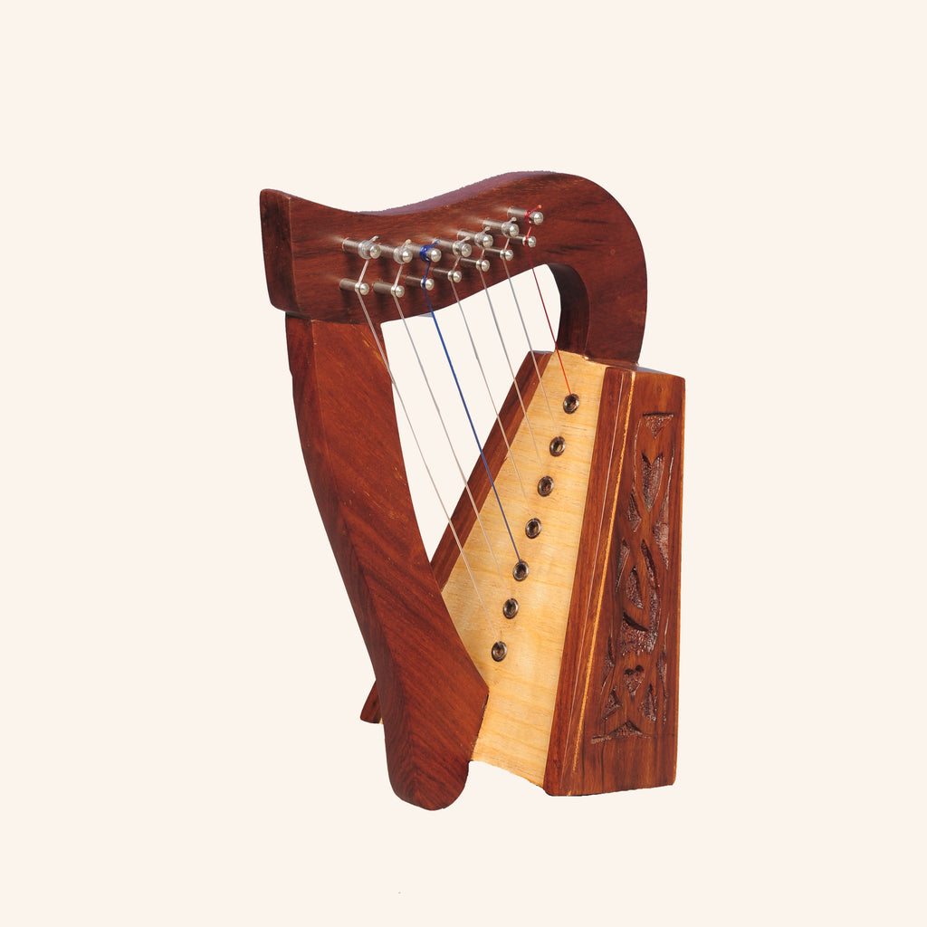 Muzikkon O'Carolan Harp, 7 String Rosewood Knotwork