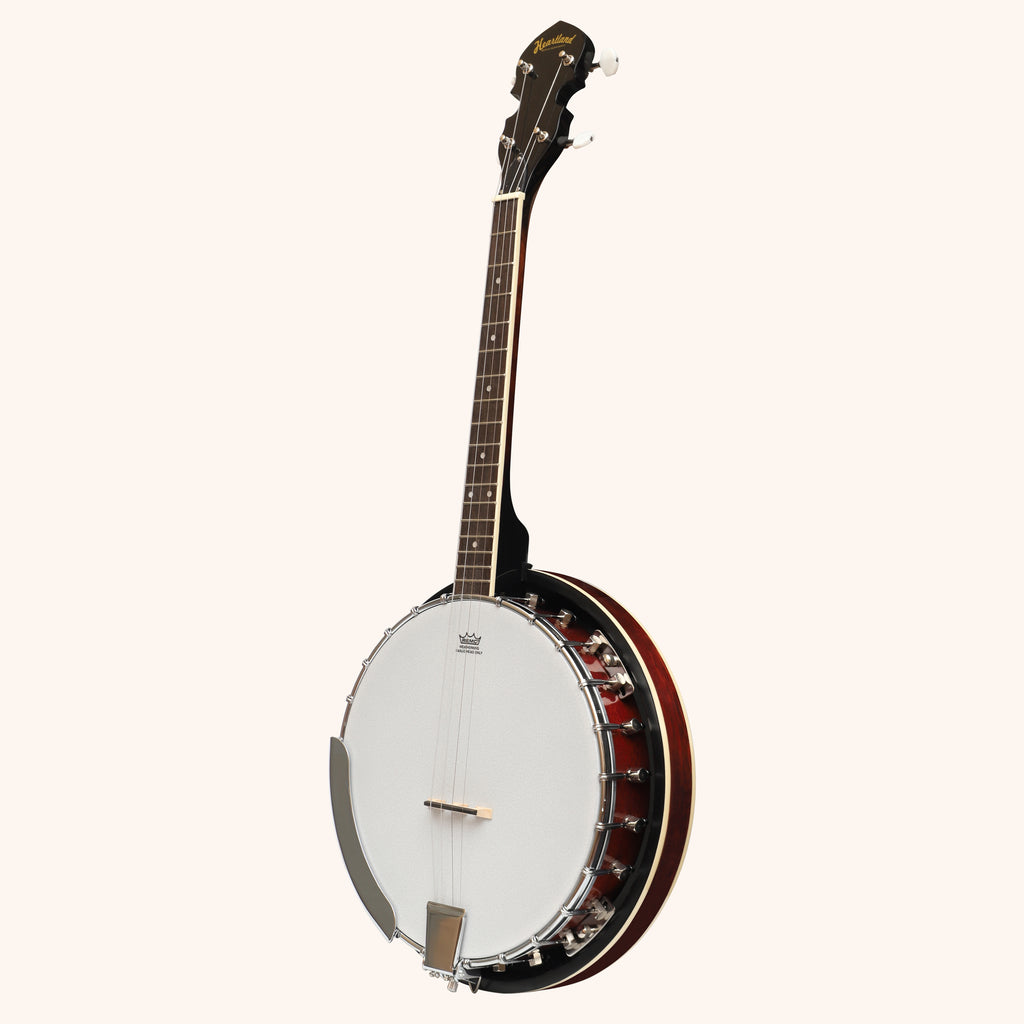 Heartland 4 String Banjo Closed Solid Back 17 Fret, 4 String Irish Tenor Banjo Short scale