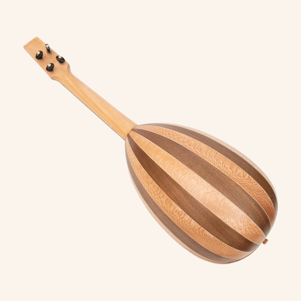 Heartland Baroque Ukulele, 4 String Tenor Variegated Walnut and Lacewood