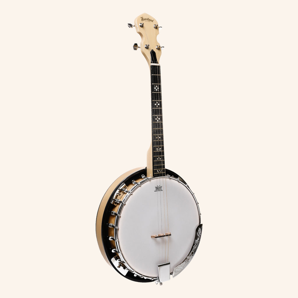 Heartland Deluxe Irish Tenor Banjo 17 Frets Left Handed 24 Bracket Closed Solid Back Maple Finish