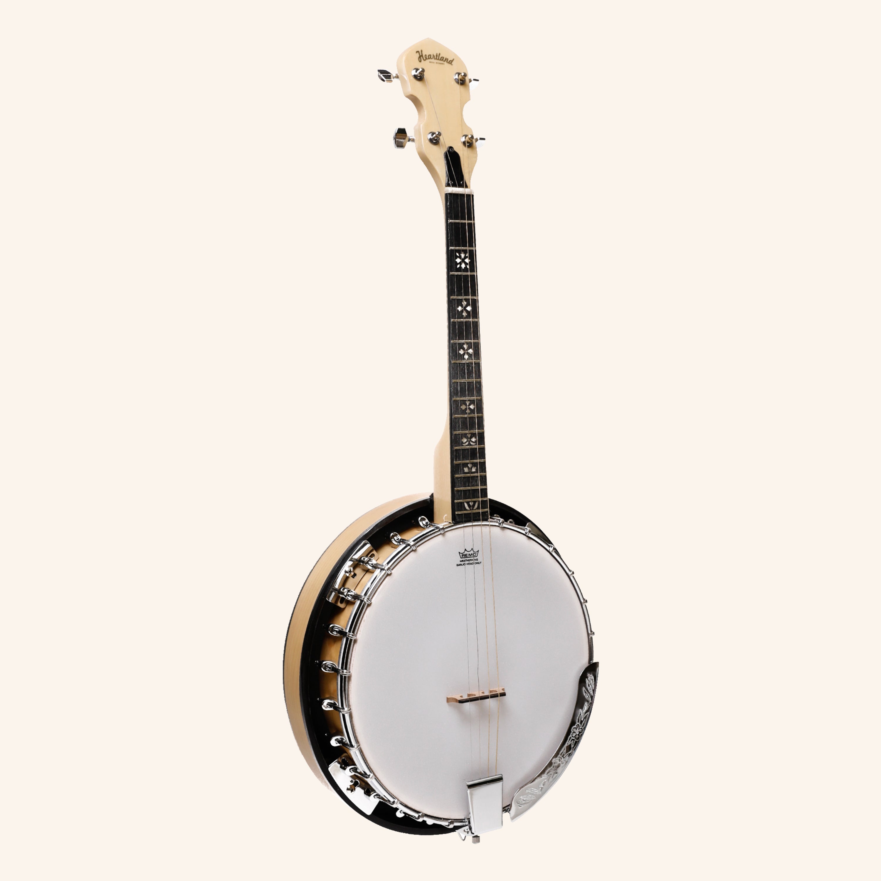 Heartland Deluxe Irish Tenor Banjo 17 Frets Left Handed 24 Bracket Closed Solid Back Maple Finish