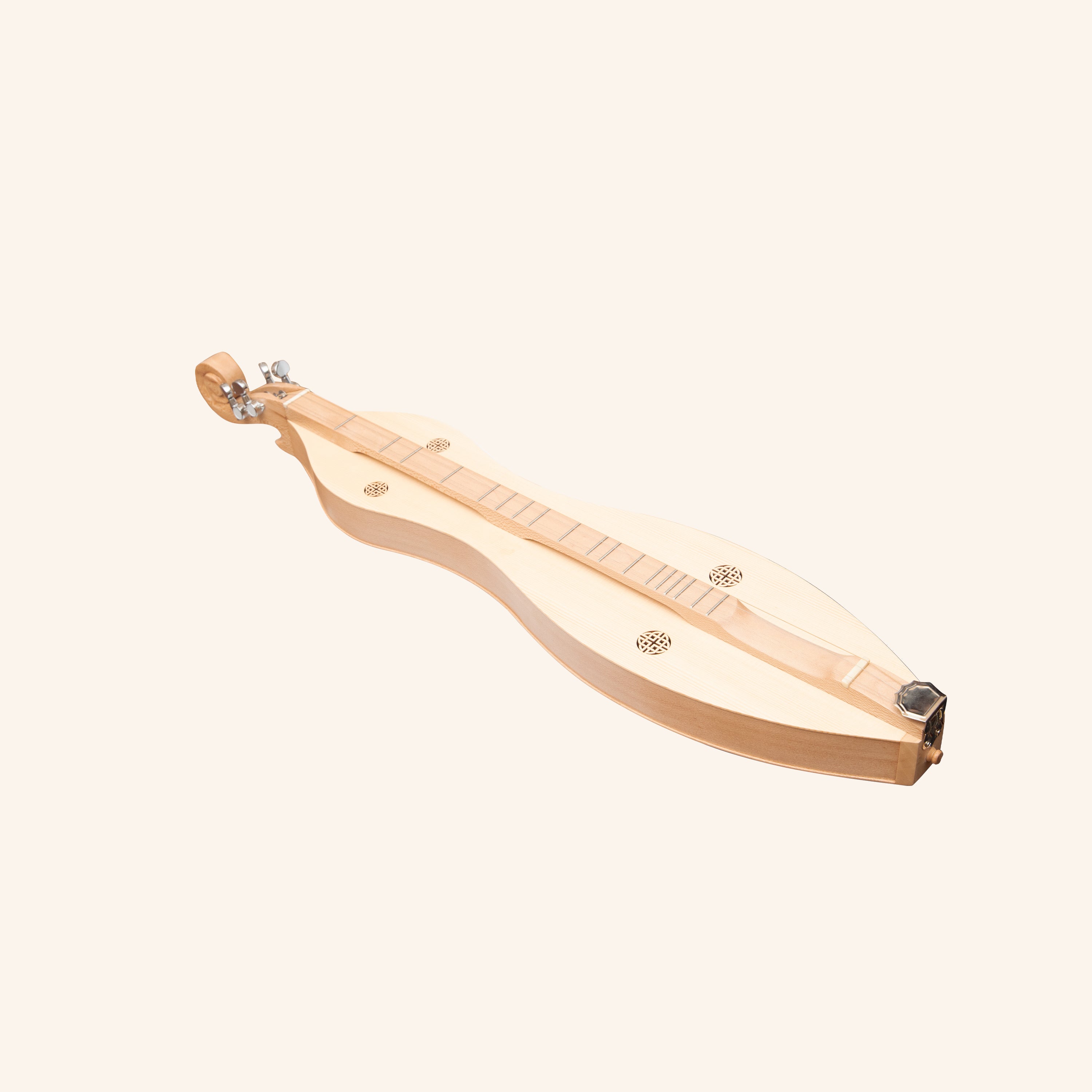 Mountain Dulcimer 4 String  Knotwork Scroll Lacewood with Nickel Finish Hardware