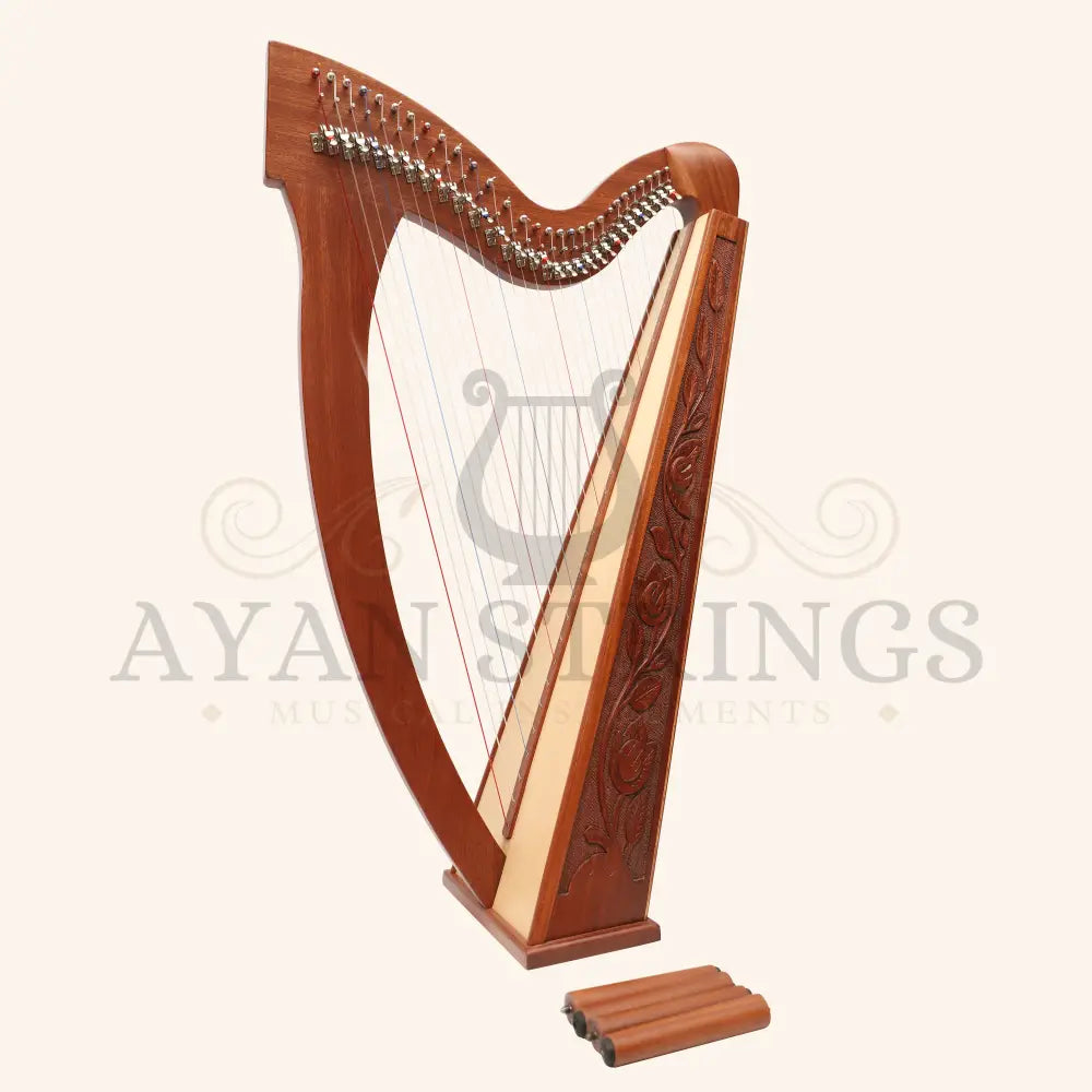 29 String Trinity Harp Celtic Lever Harp - Mahogany - Stringed Instruments
