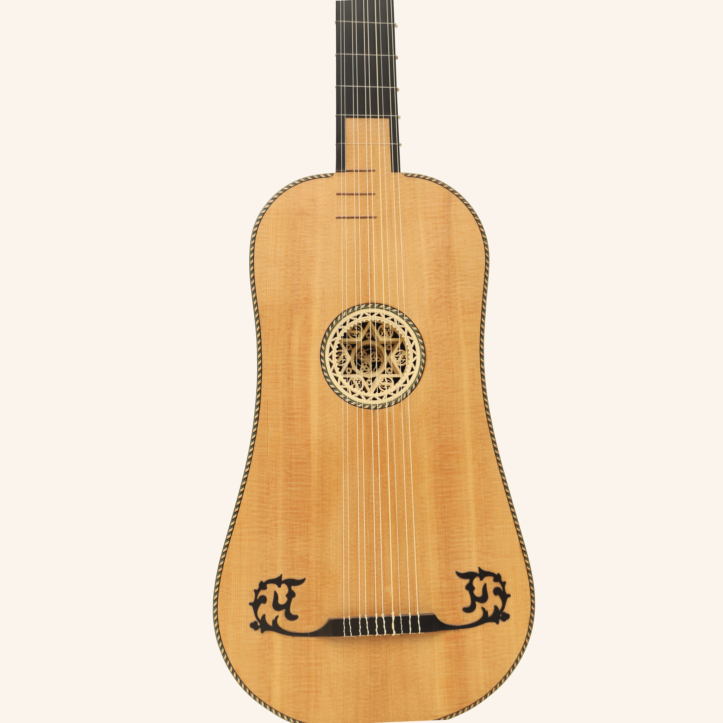 Heartland Sellas Baroque Guitar, 5 Course Left Hand Variegated Walnut Rosewood