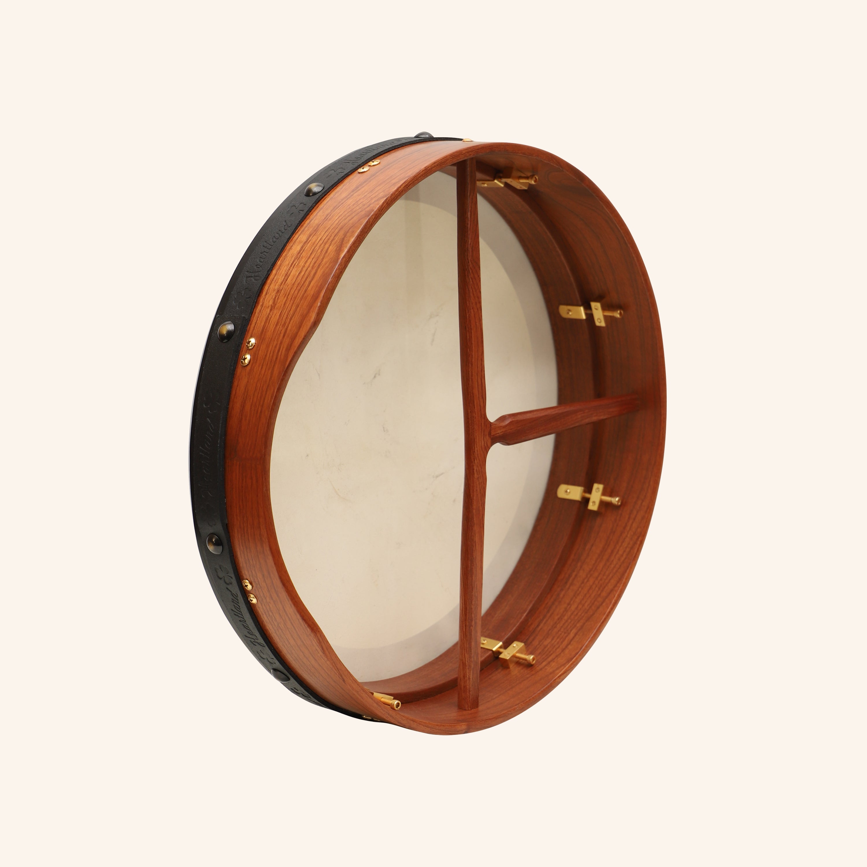 Muzikkon 18"X4" Heartland Tunable Irish Bodhran Drum with T-Bar & Taped Finish Deep Tune