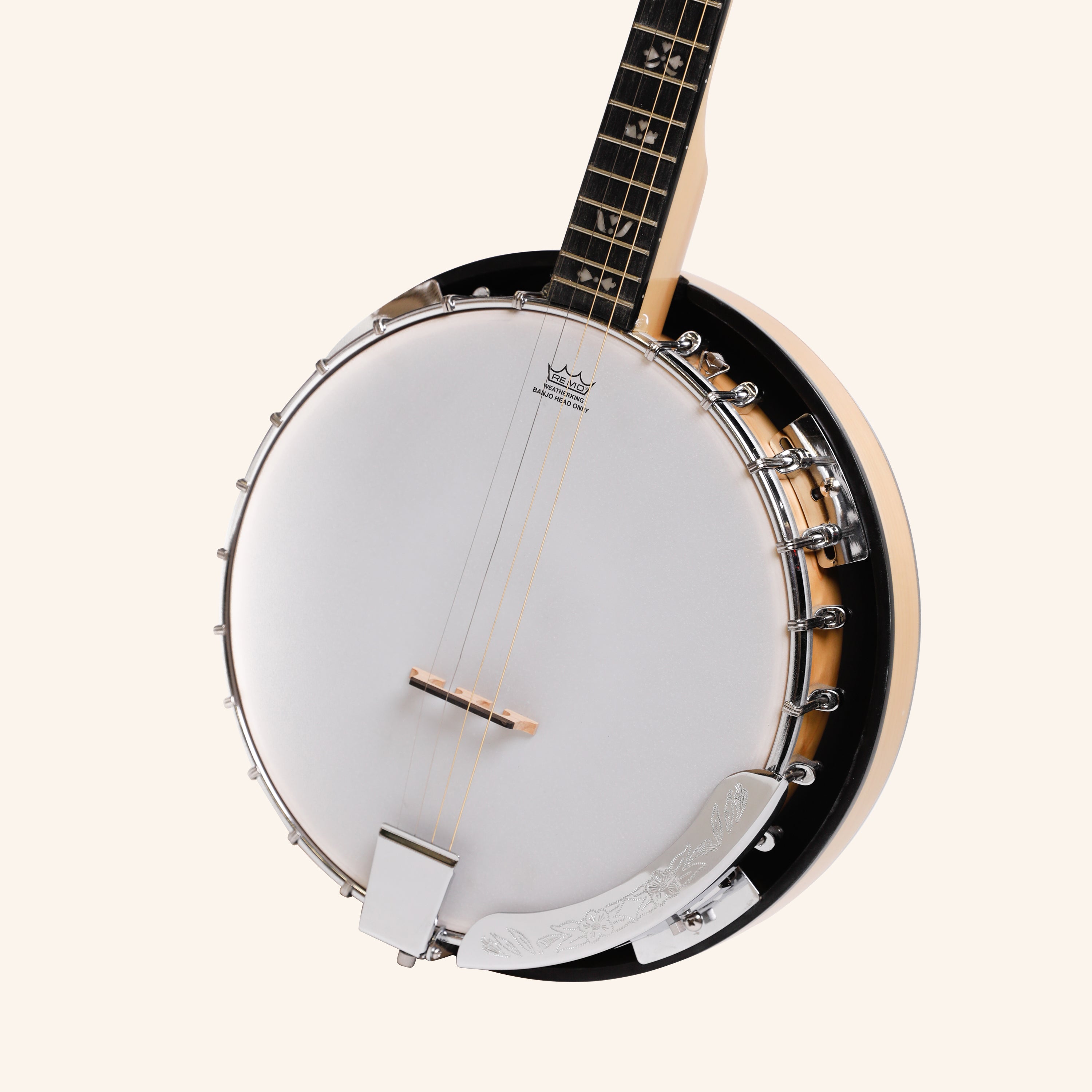 Heartland Deluxe Irish Tenor Banjo Left Handed 19 Frets 24 Bracket Closed Solid Back Maple Finish